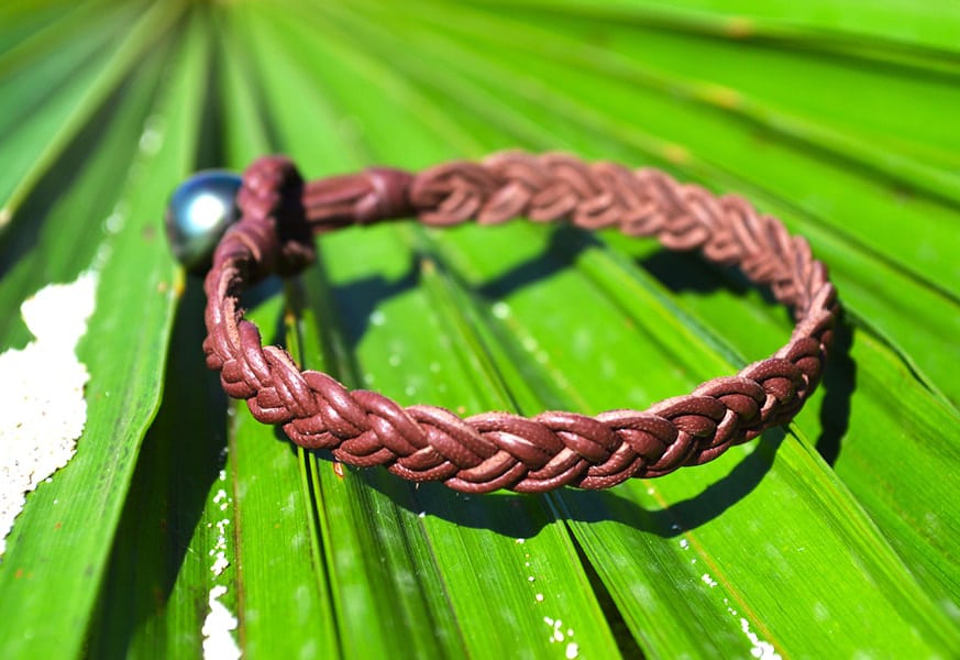 Braided leather bracelet - Kalinas Pearls