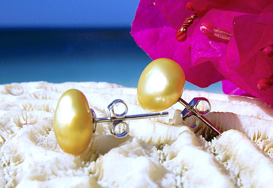 Keishi Earrings: A Cultured Pearl Earrings by Kalinas Pearls