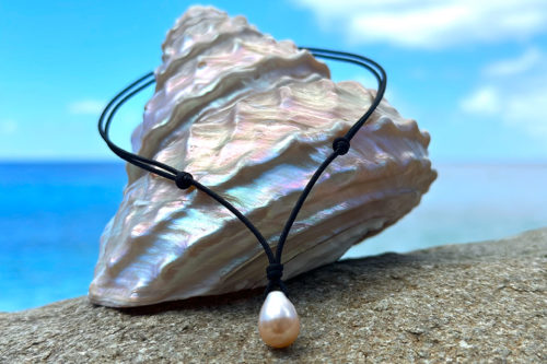 Adjustable freshwater pearl drop necklace Customizable